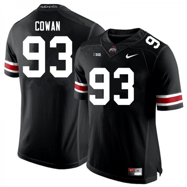 Ohio State Buckeyes #93 Jacolbe Cowan Men University Jersey Black OSU69451